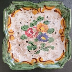 Floral Ceramic Italian Trinket Dish